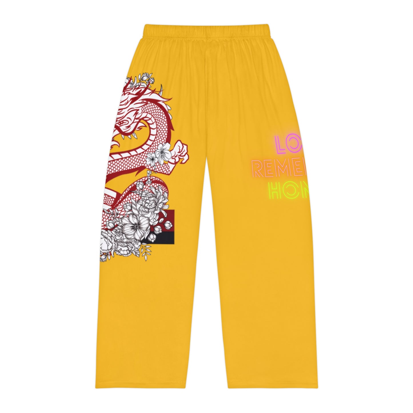 Men's Pajama Pants: Dragons Yellow