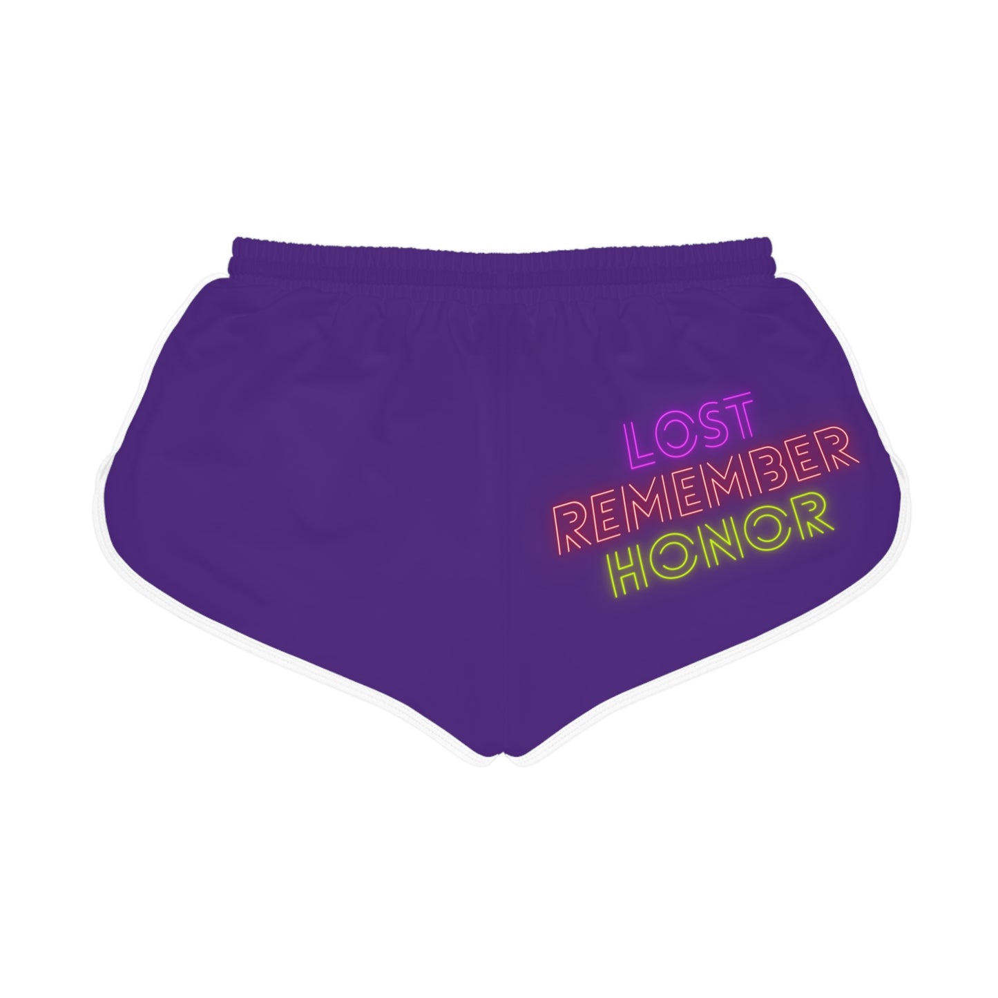 Women's Relaxed Shorts: Crazy Penguin World Logo Purple