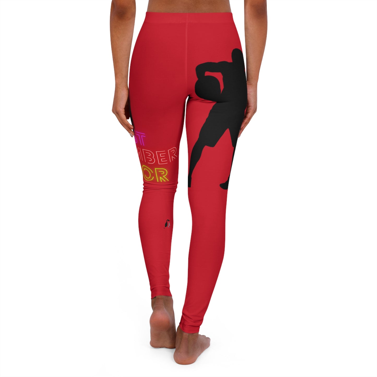 Women's Spandex Leggings: Basketball Dark Red