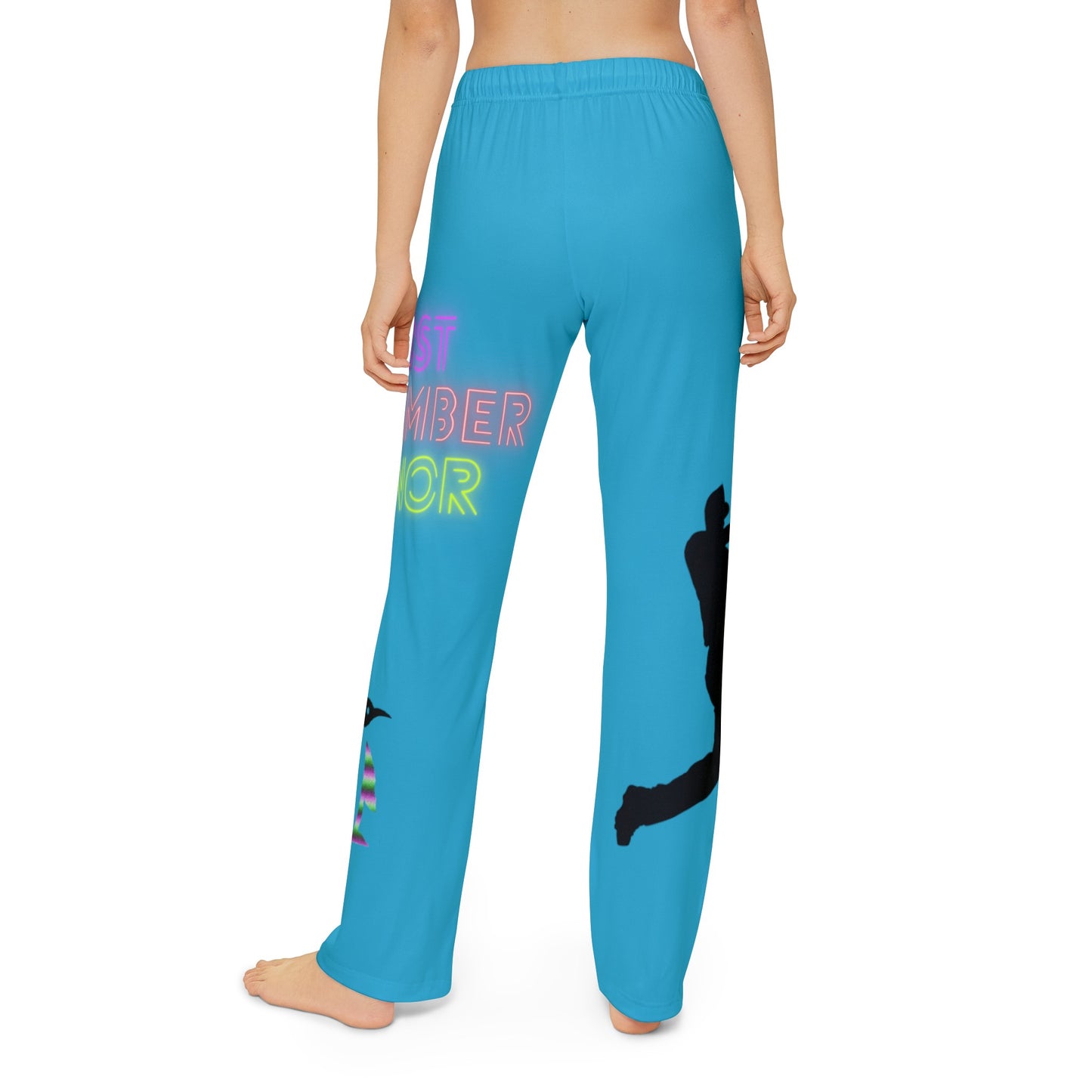 Kids Pajama Pants: Baseball Turquoise