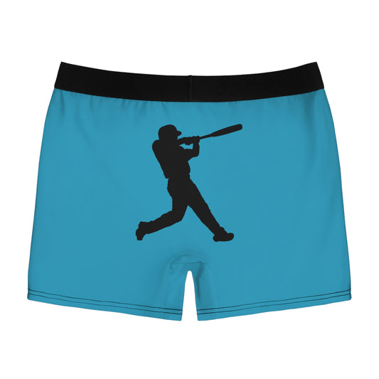 Men's Boxer Briefs: Baseball Turquoise