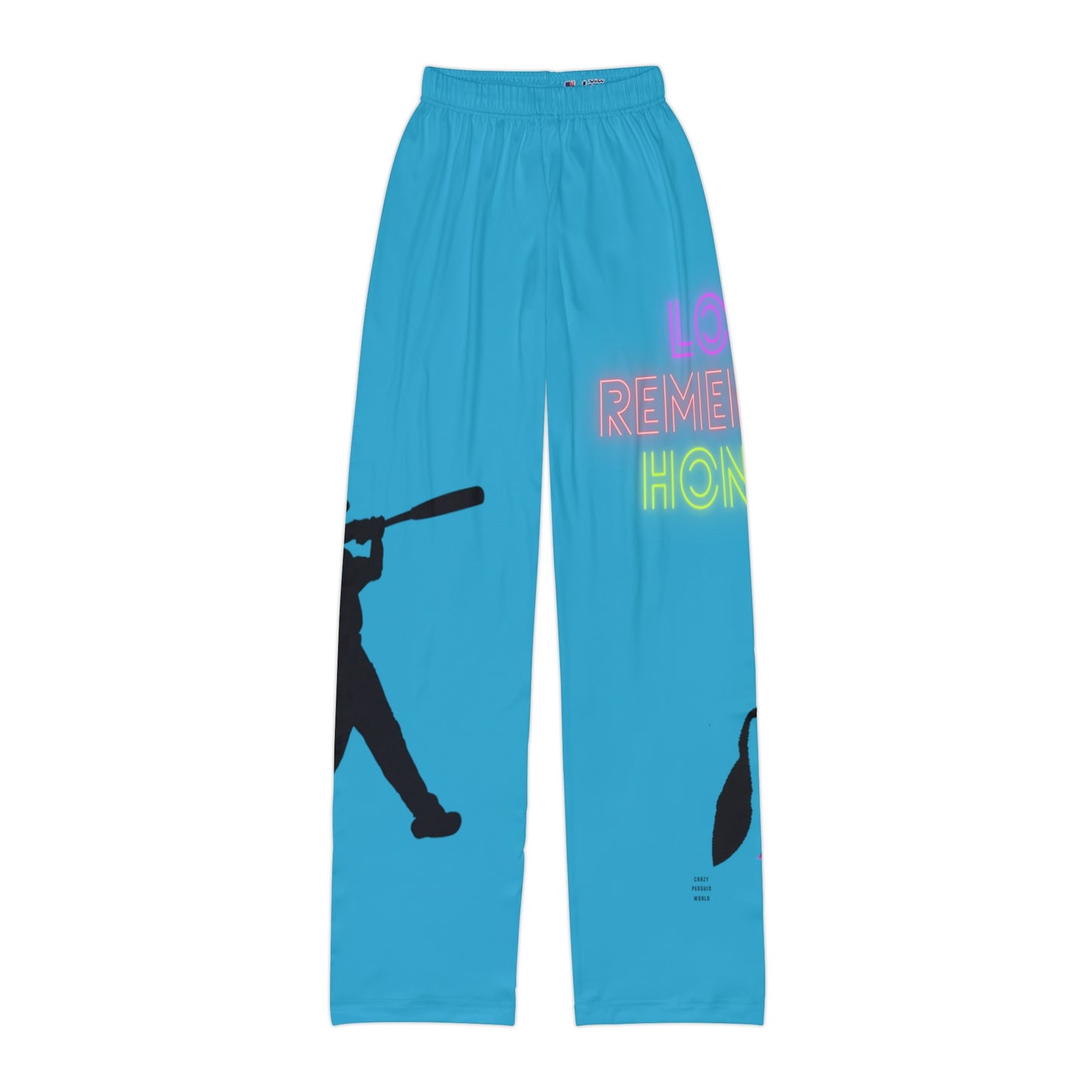 Kids Pajama Pants: Baseball Turquoise