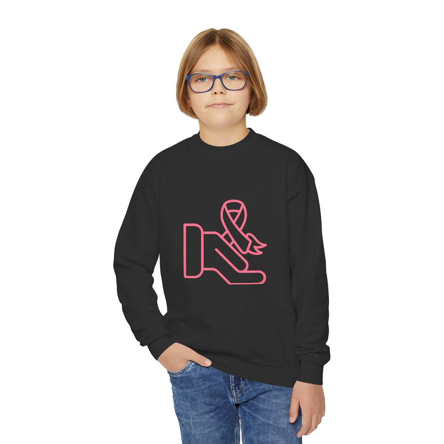 Youth Crewneck Sweatshirt: Fight Cancer