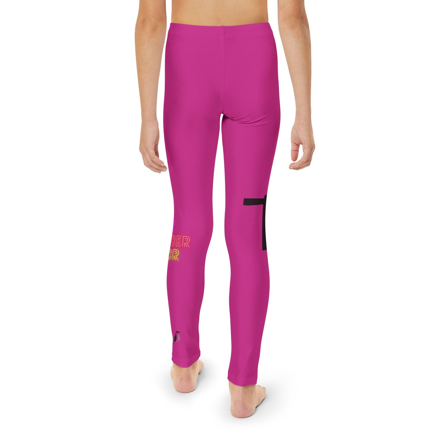 Youth Full-Length Leggings: Fishing Pink