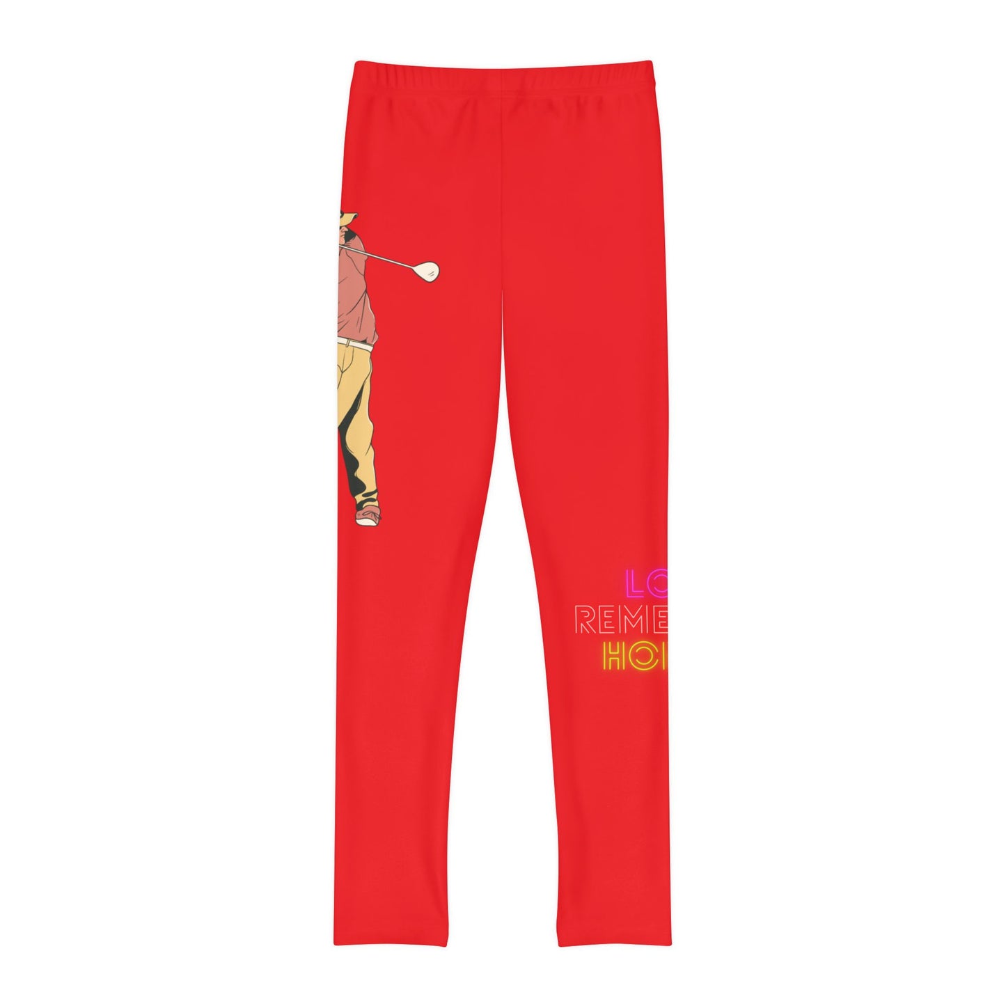 Youth Full-Length Leggings: Golf Red