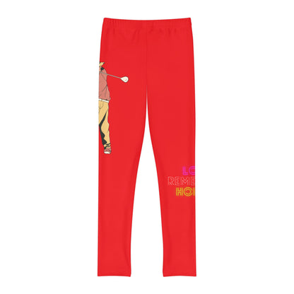 Youth Full-Length Leggings: Golf Red