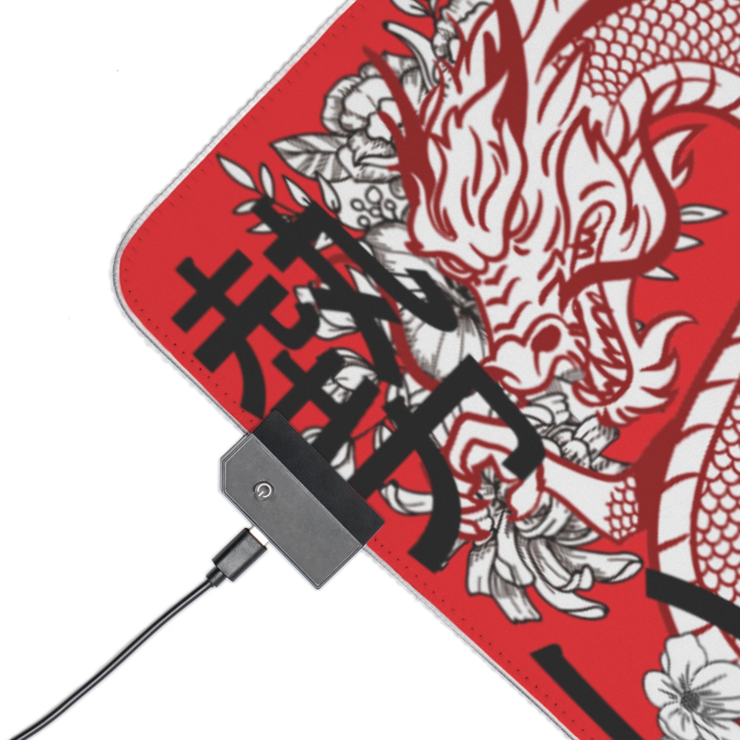 LED Gaming Mouse Pad: Dragons Red