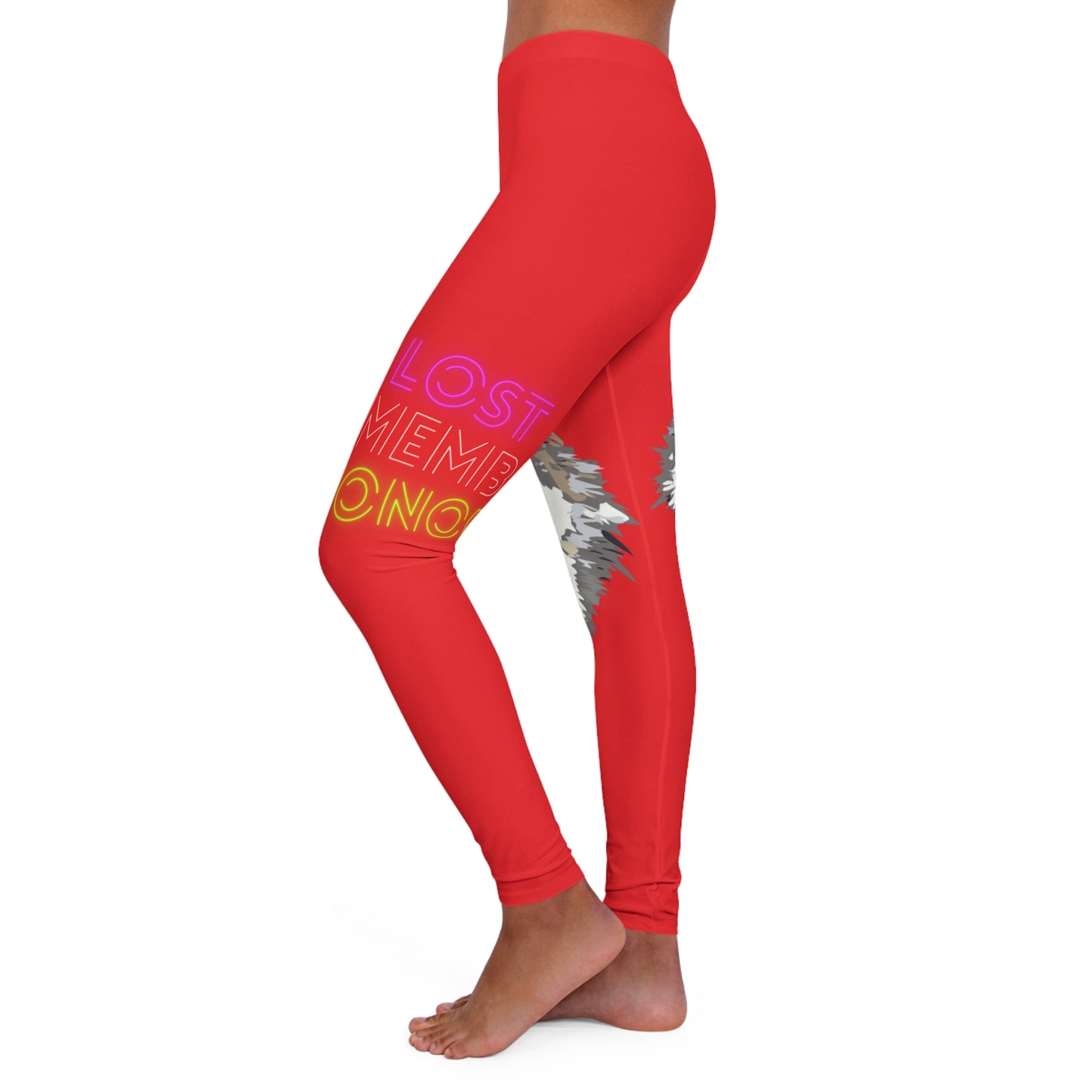 Women's Spandex Leggings: Wolves Red