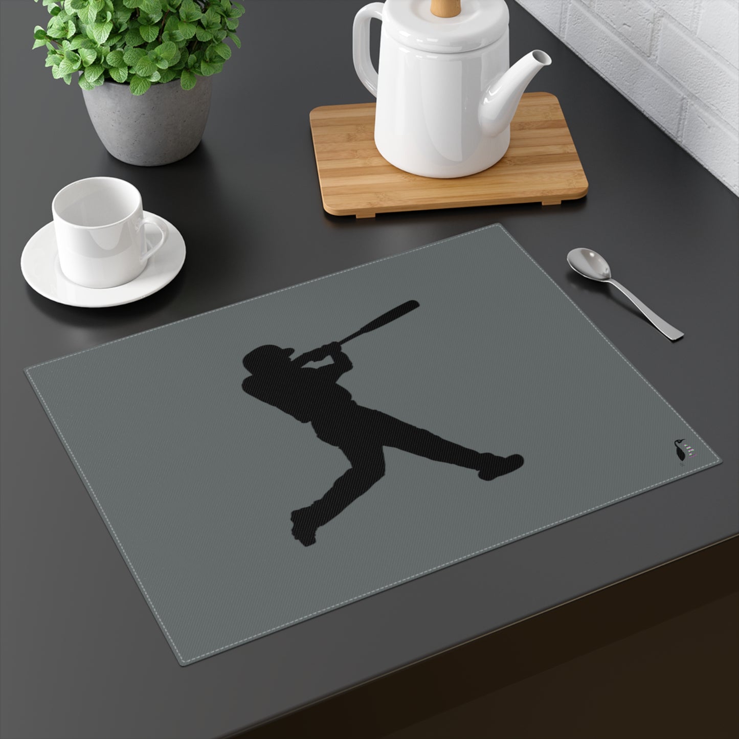 Placemat, 1pc: Baseball Dark Grey