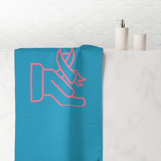 Mink-Cotton Towel: Fight Cancer Turquoise