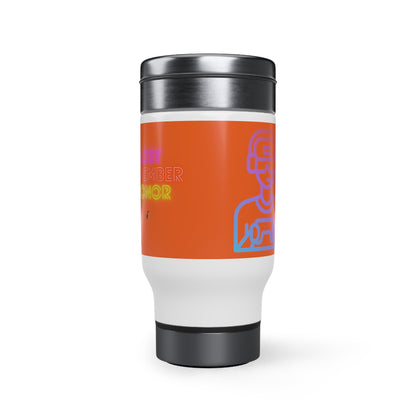Stainless Steel Travel Mug with Handle, 14oz: Gaming Orange