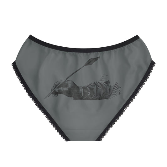 Women's Briefs: Writing Dark Grey