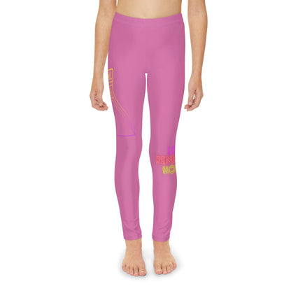 Youth Full-Length Leggings: Bowling Lite Pink