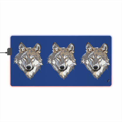 LED Gaming Mouse Pad: Wolves Dark Blue