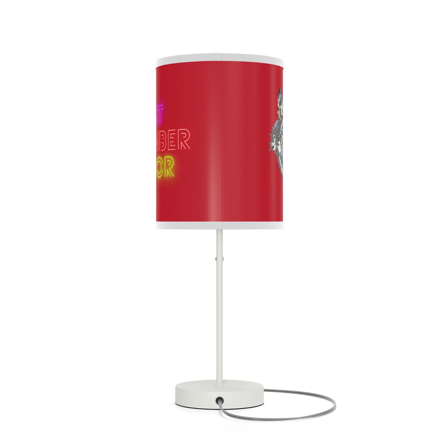 Lamp on a Stand, US|CA plug: Wolves Dark Red