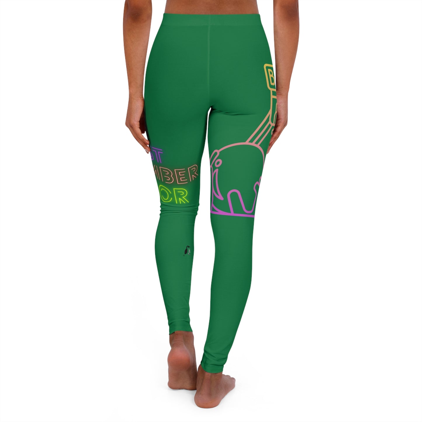 Women's Spandex Leggings: Bowling Dark Green