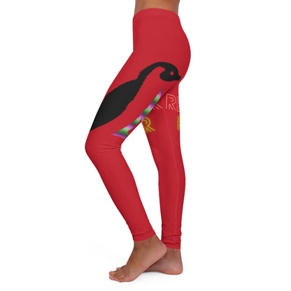 Women's Spandex Leggings: Lost Remember Honor Dark Red