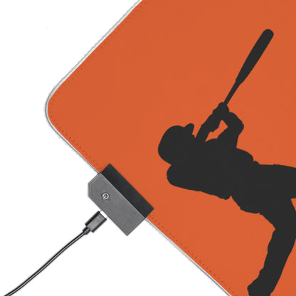 LED Gaming Mouse Pad: Baseball Orange