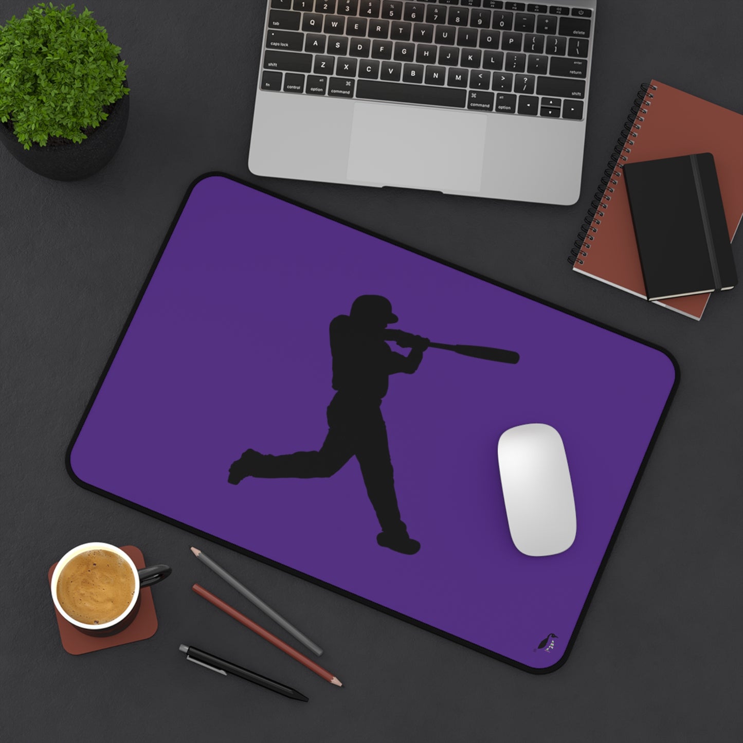 Desk Mat: Baseball Purple