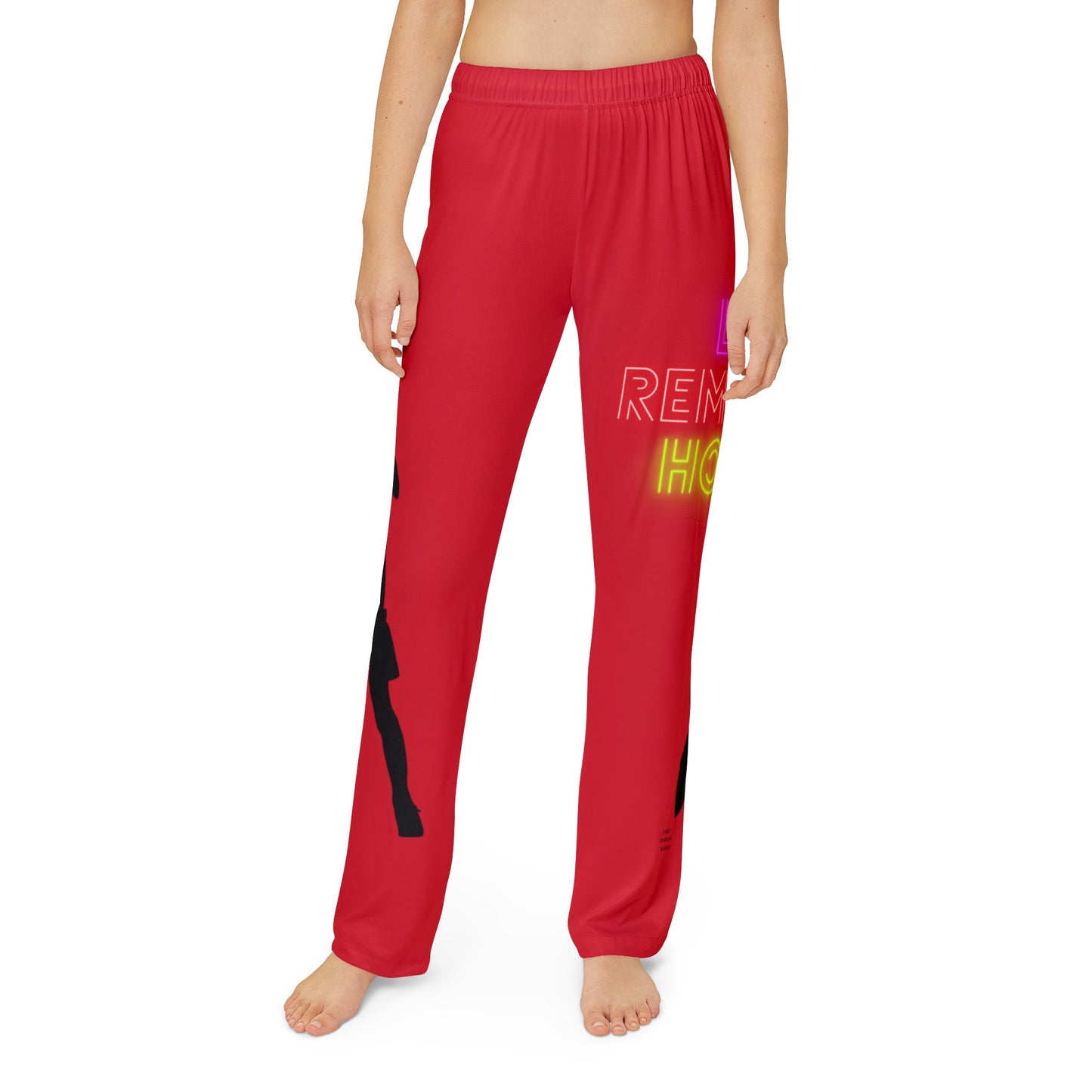 Kids Pajama Pants: Soccer Dark Red