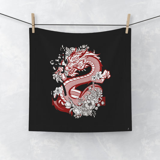 Face Towel: Dragons Black