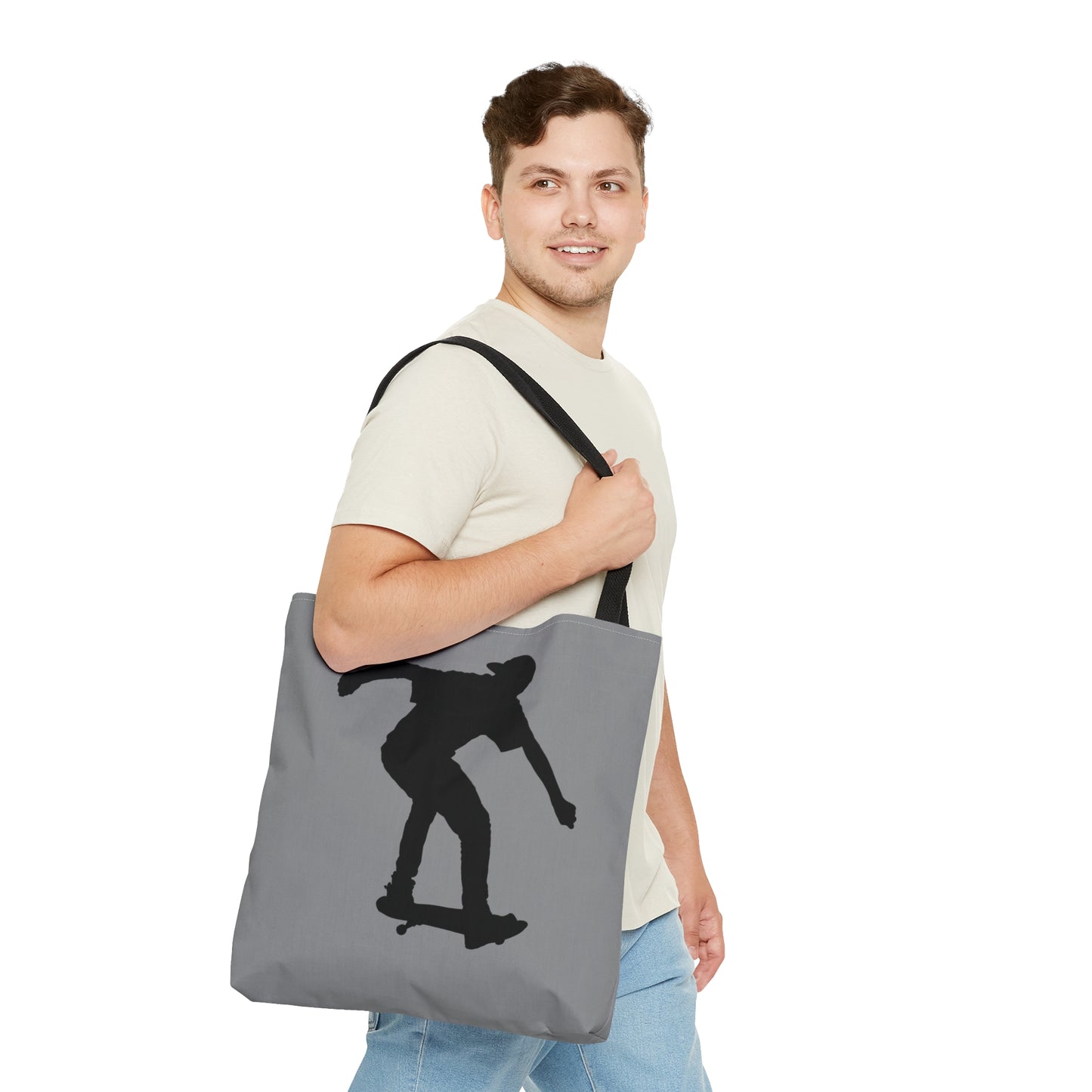 Tote Bag: Skateboarding Grey