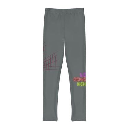 Youth Full-Length Leggings: Volleyball Dark Grey