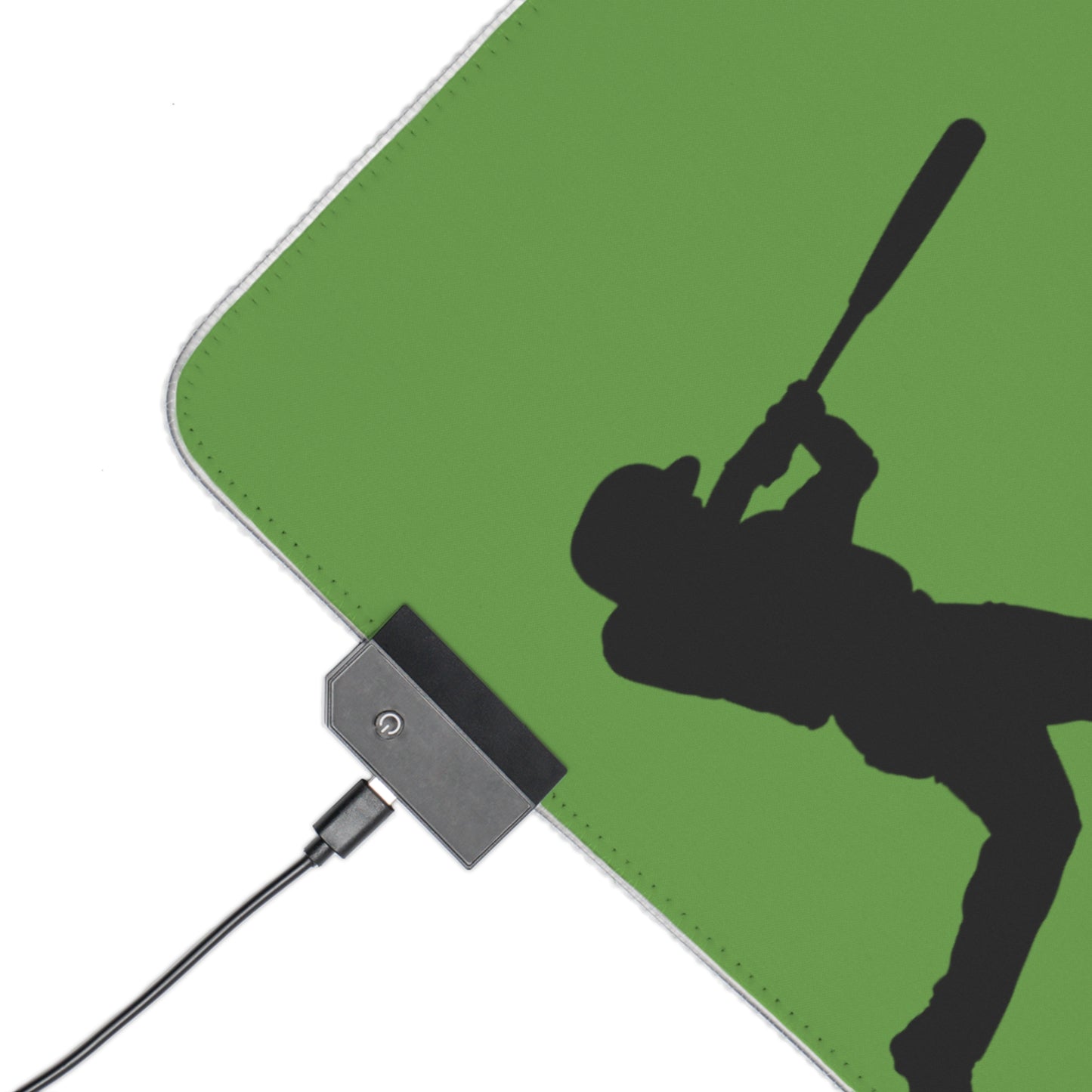 LED Gaming Mouse Pad: Baseball Green