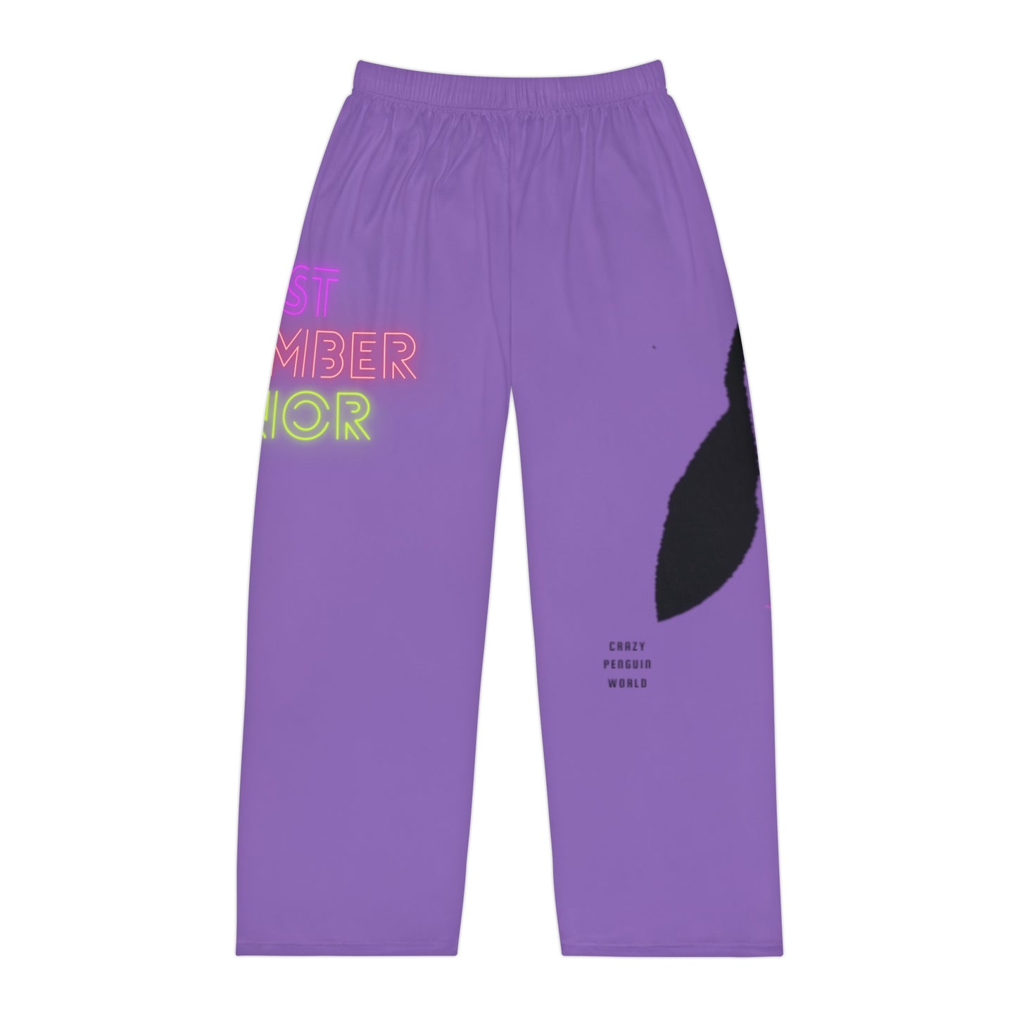 Men's Pajama Pants: Crazy Penguin World Logo Lite Purple