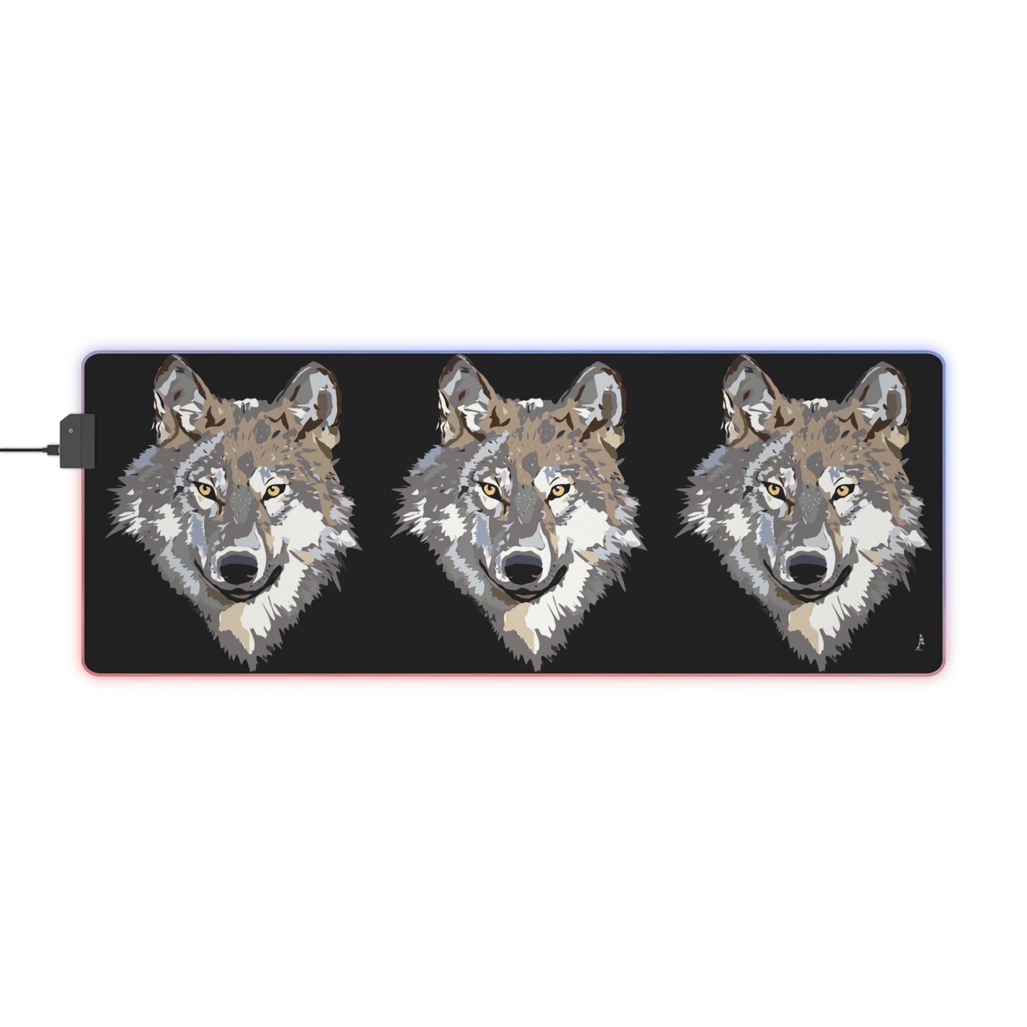 LED Gaming Mouse Pad: Wolves Black