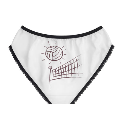 Women's Briefs: Volleyball White