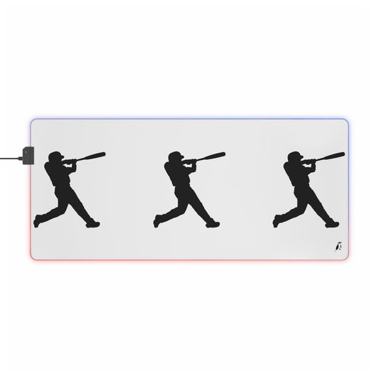 LED Gaming Mouse Pad: Baseball White