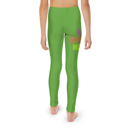 Youth Full-Length Leggings: Lost Remember Honor Green