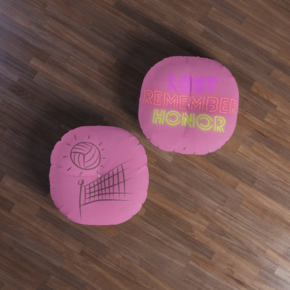 Tufted Floor Pillow, Round: Volleyball Lite Pink