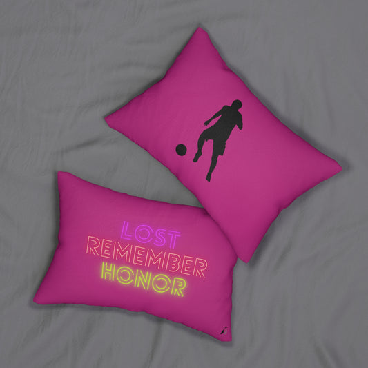 Spun Polyester Lumbar Pillow: Soccer Pink