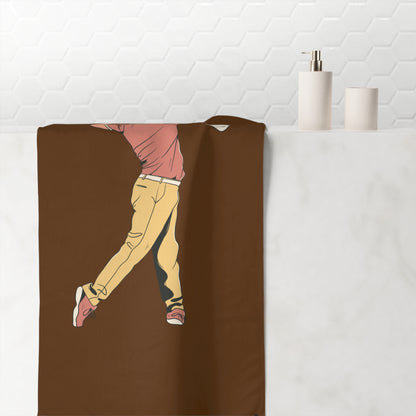Mink-Cotton Towel: Golf Brown