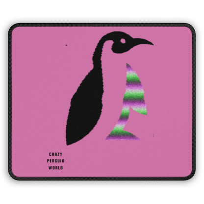 Gaming Mouse Pad: Crazy Penguin World Logo Lite Pink