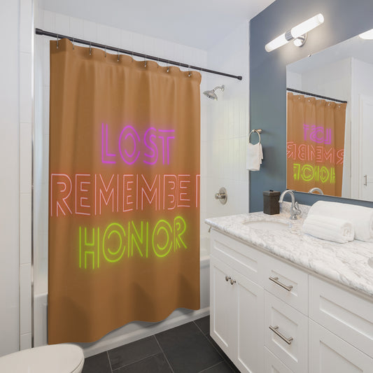 Shower Curtains: #1 Lost Remember Honor Lite Brown