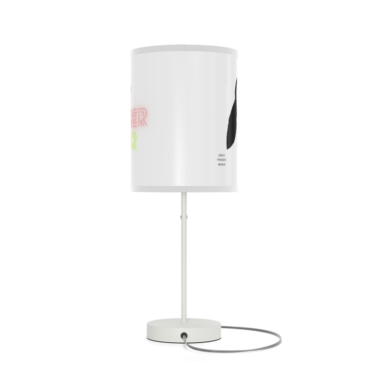 Lamp on a Stand, US|CA plug: Crazy Penguin World Logo White