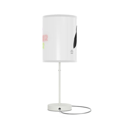 Lamp on a Stand, US|CA plug: Crazy Penguin World Logo White