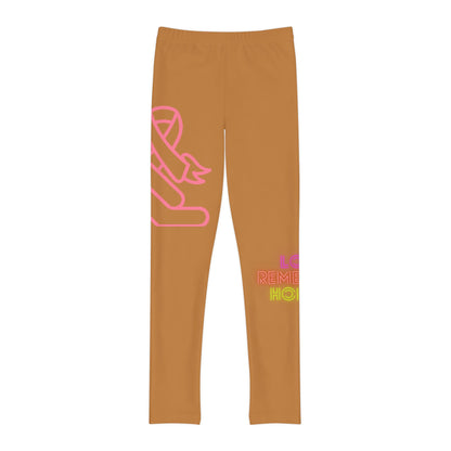 Youth Full-Length Leggings: Fight Cancer Lite Brown