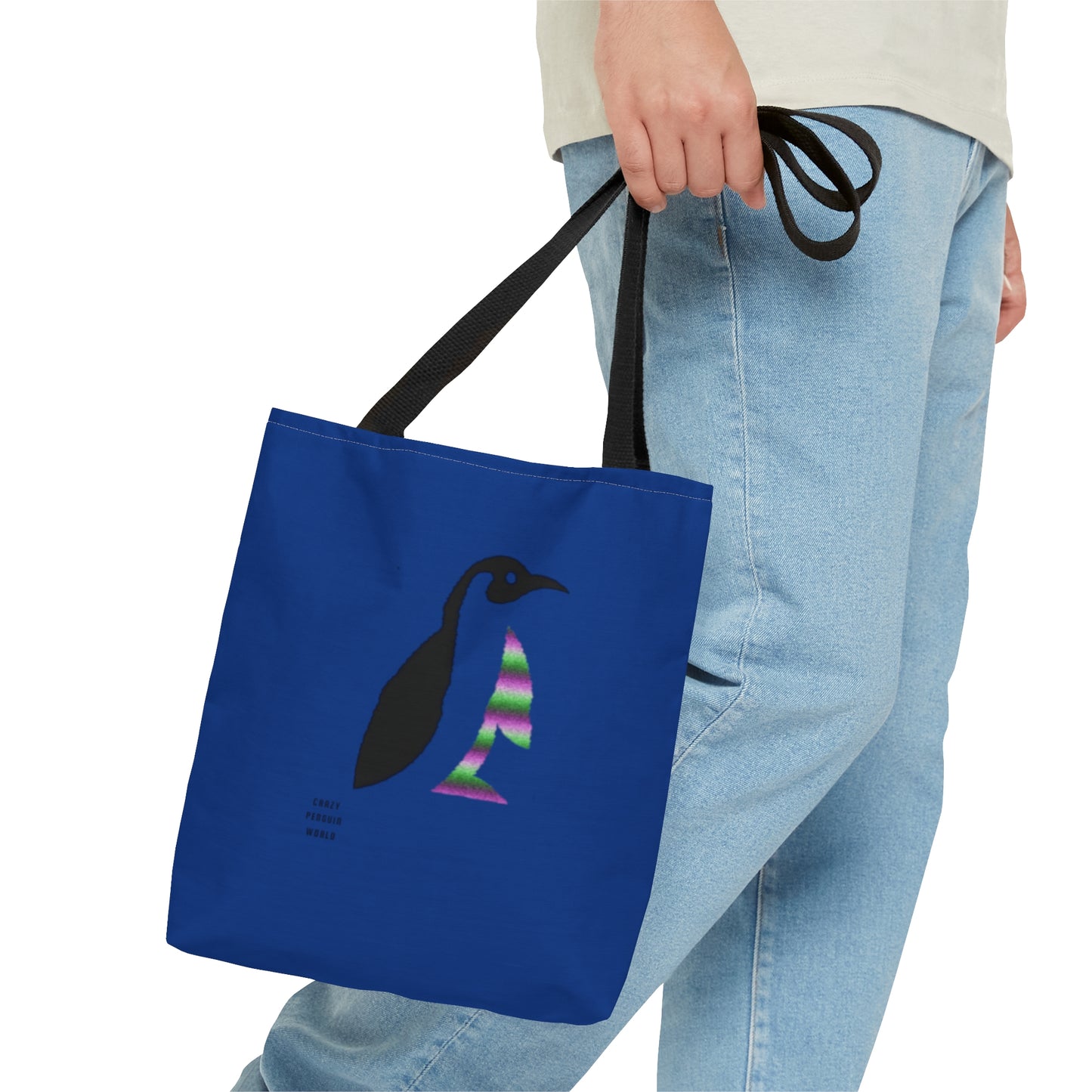 Tote Bag: Crazy Penguin World Logo Dark Blue