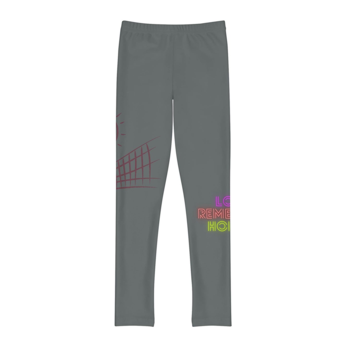 Youth Full-Length Leggings: Volleyball Dark Grey