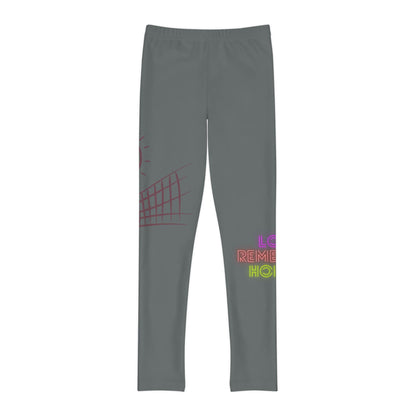 Youth Full-Length Leggings: Volleyball Dark Grey