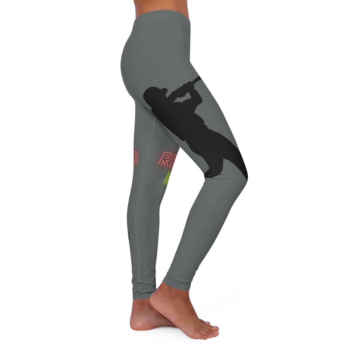 Women's Spandex Leggings: Baseball Dark Grey