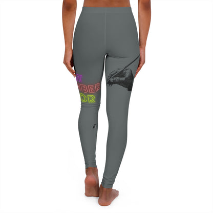 Women's Spandex Leggings: Writing Dark Grey