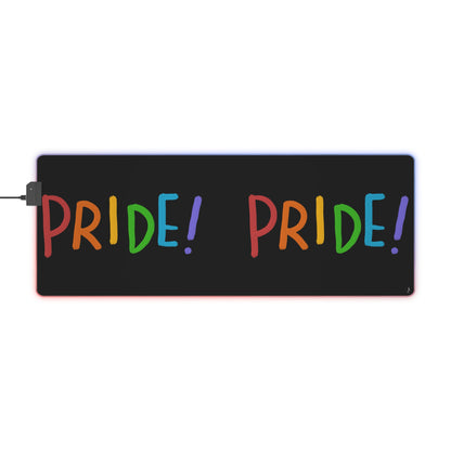 LED Gaming Mouse Pad: LGBTQ Pride Black