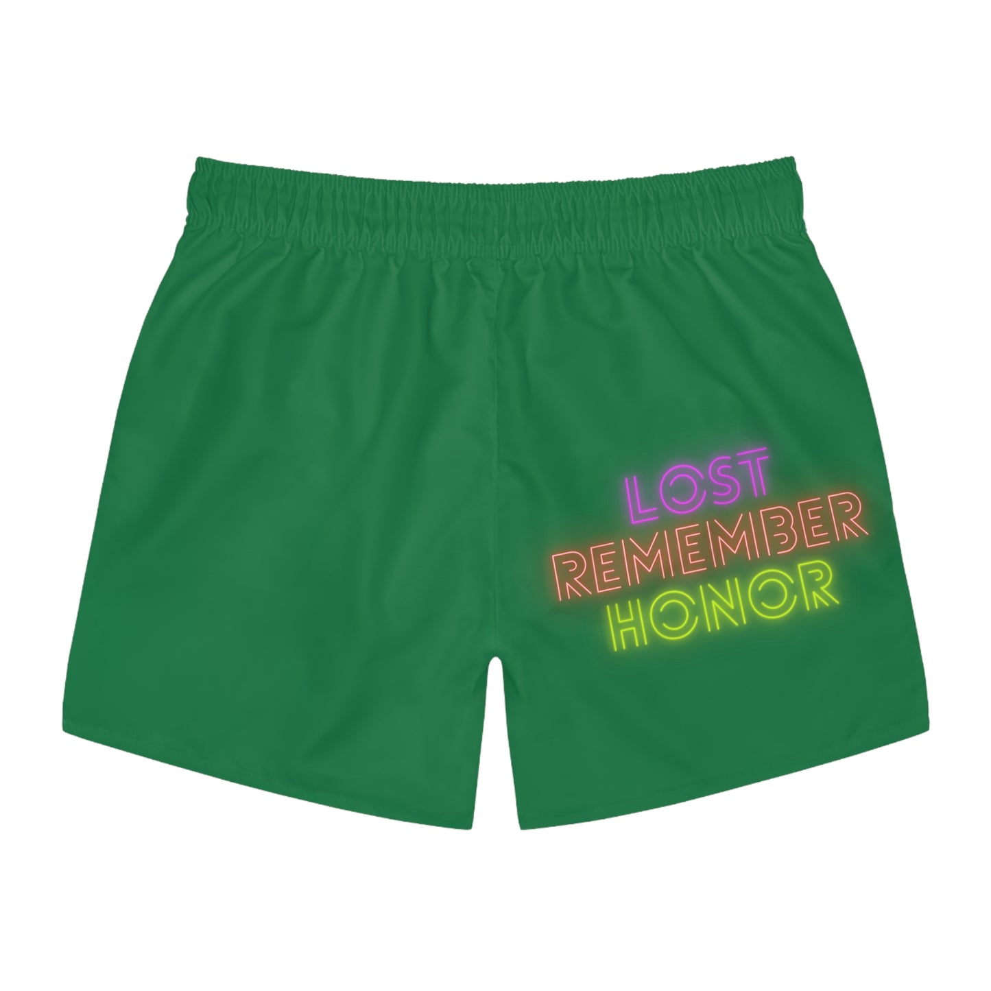 Swim Trunks: Crazy Penguin World Logo Dark Green