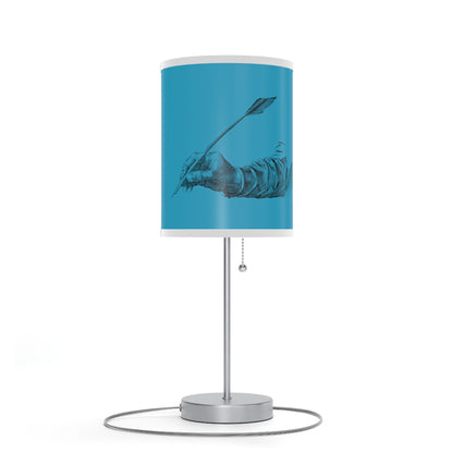 Lamp on a Stand, US|CA plug: Writing Turquoise 