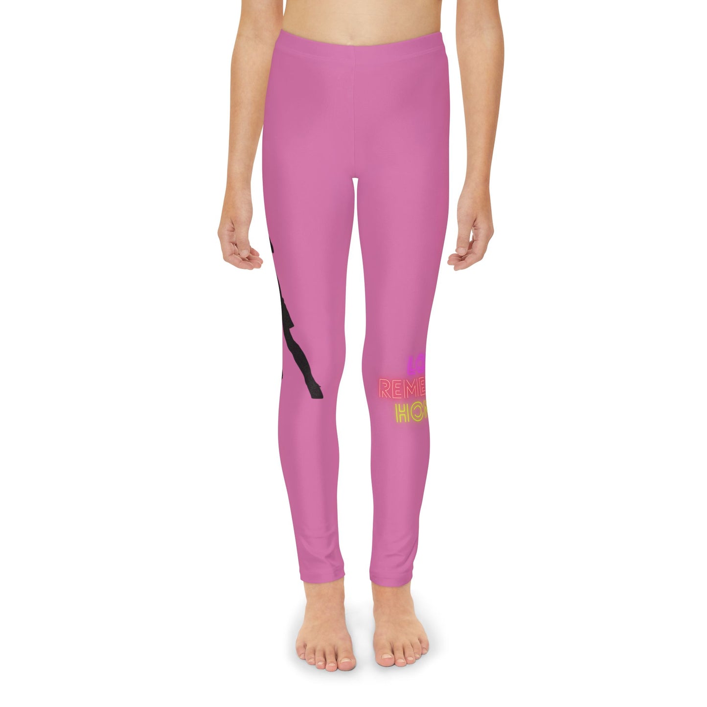 Youth Full-Length Leggings: Soccer Lite Pink